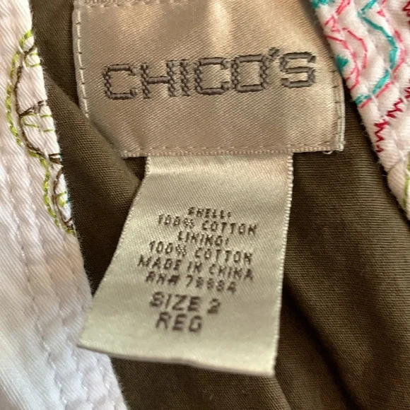 Chico’s floral jacket. Size 2 regular (US size 12) Snap front. - Picture 2 of 3